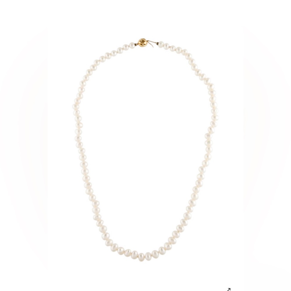 Elegant 14k White Cultured Pearl Necklace
